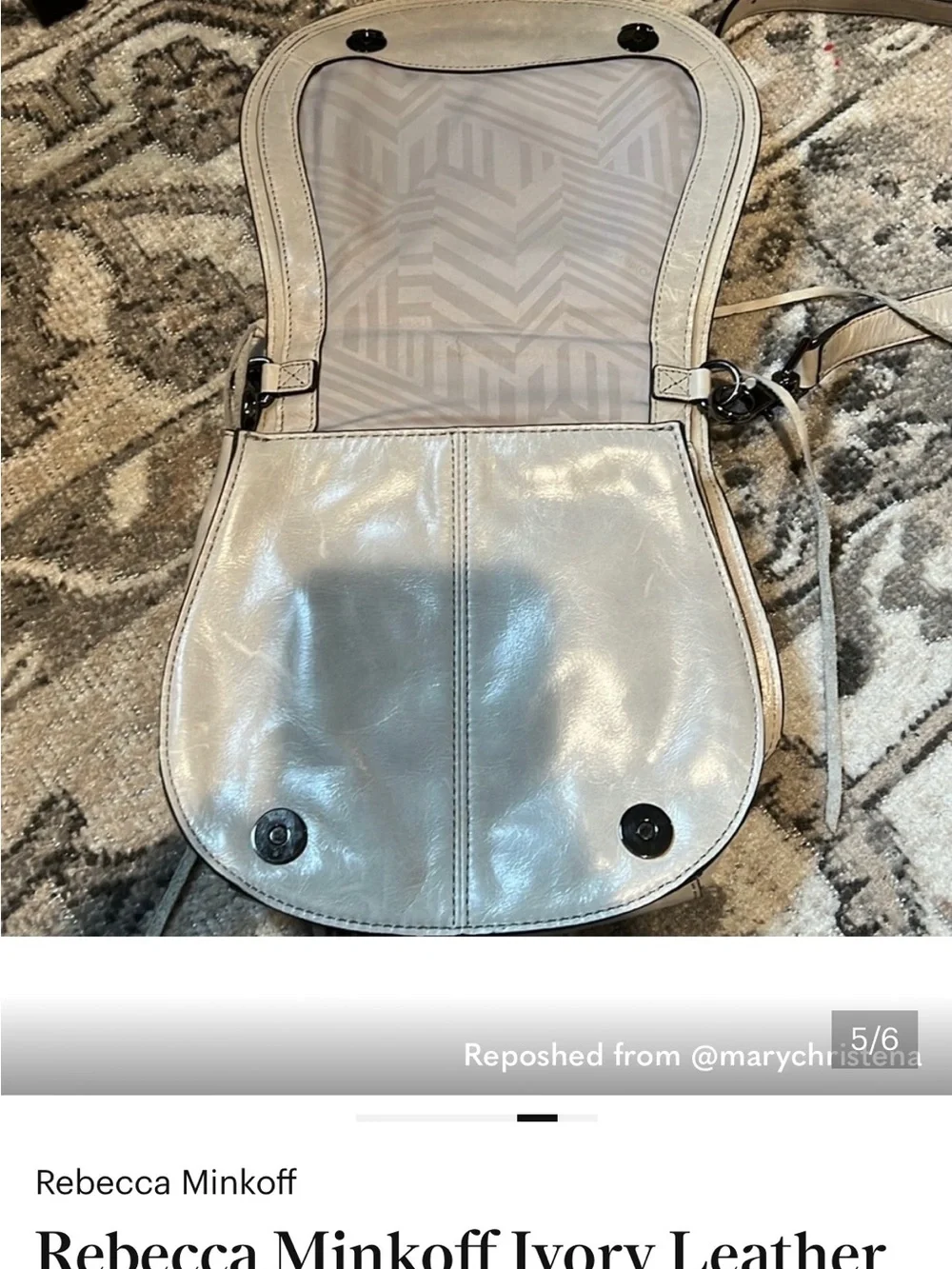 Rebecca Minkoff Ivory Braided Saddle Crossbody#033